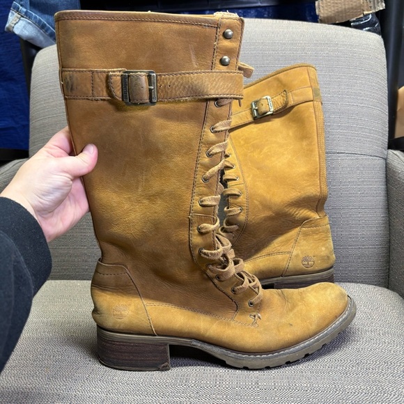 Timberland Women's Tan Tall Leather suede Boots 10 - Picture 1 of 7